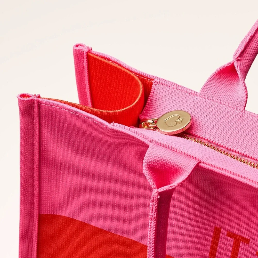 ♠️❤️kate spade new york x Target Pink/Red Colorblock Knit Tote Bag